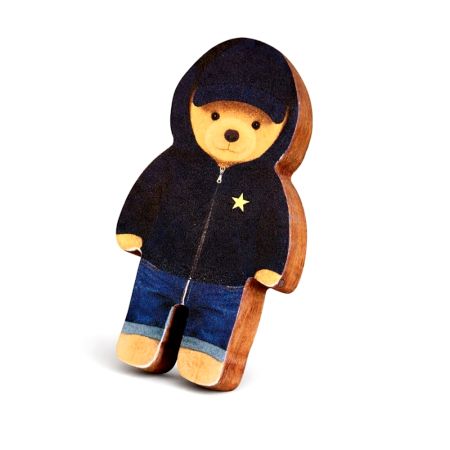Kids Handmade Acacia Wood Teddy Bear Knob